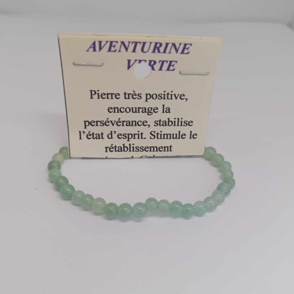 Bracelet boules enfant 4mm - Aventurine verte