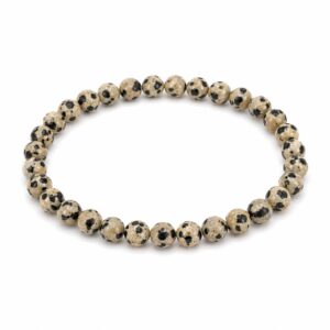 Bracelet boules 6mm - jaspe dalmatien