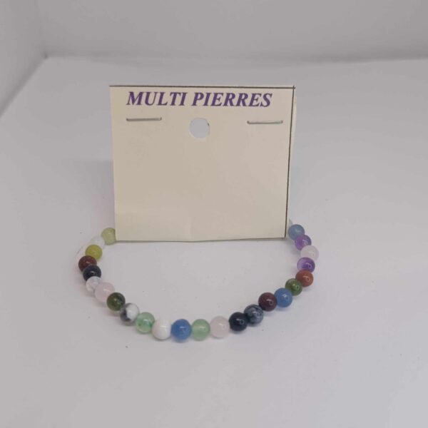 Bracelet boules 4mm enfant - multi pierres