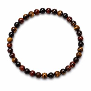 Bracelet boules 4MM - Les 3 yeux - oeil de tigre - oeil de taureau - oeil de faucon