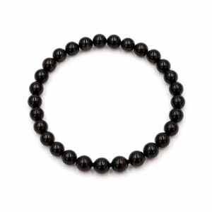 Bracelet 6mm - Obsidienne larme d'apache ou obsidienne fumée