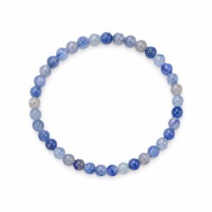 Bracelet boules 4mm - Quartz bleu
