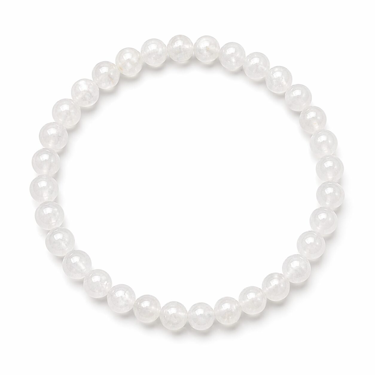 Bracelet boules 6mm - Quartz neige