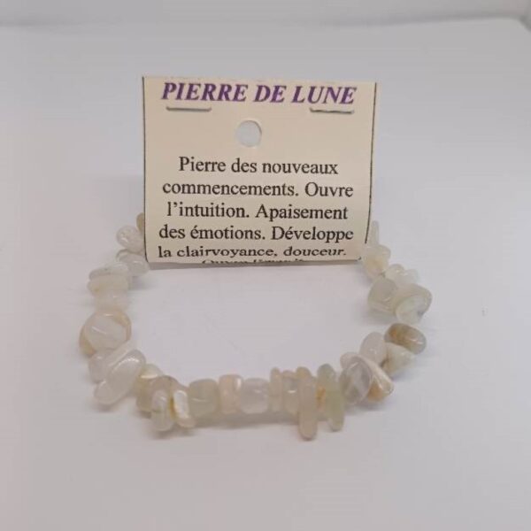 Bracelet baroque en Pierre de lune blanche