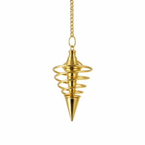 Pendule spirale en métal couleur dorée